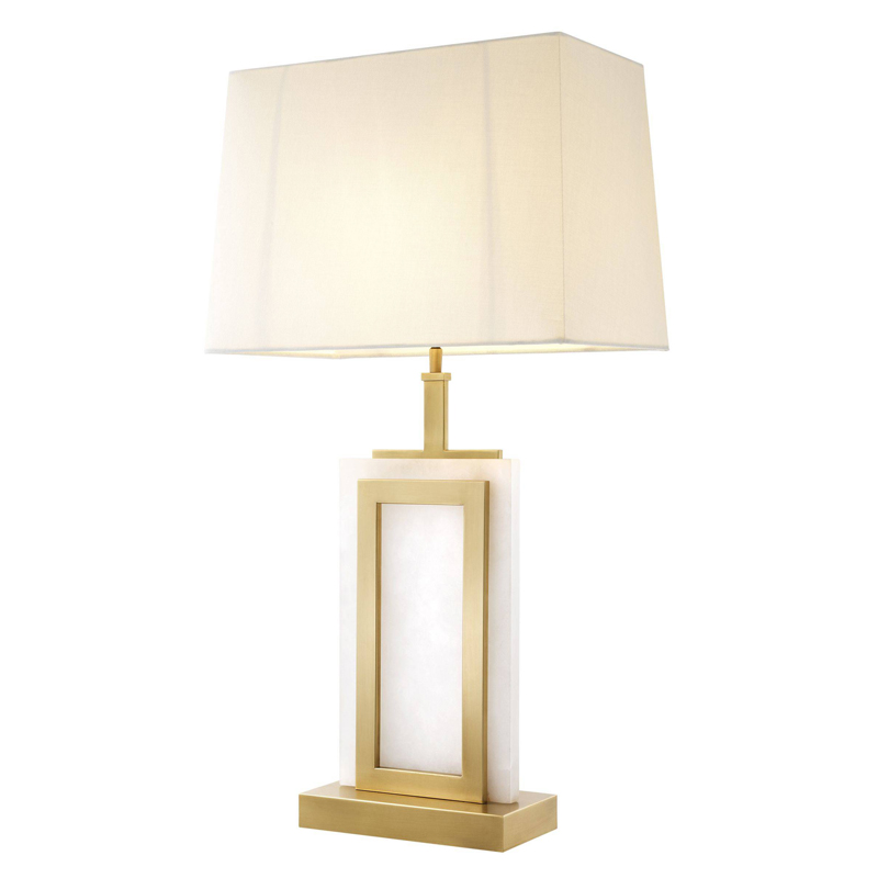 Настольная лампа Eichholtz Table Lamp Murray Белый Латунь Молочный в Уфе | Loft Concept 