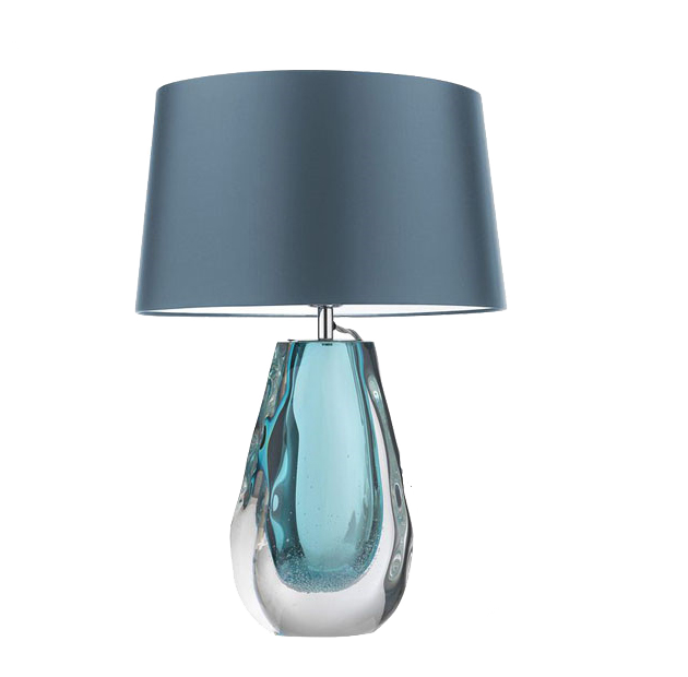 Настольная лампа Anya Peacock Table Lamp Хром Прозрачный Голубой в Уфе | Loft Concept 