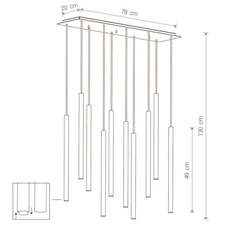 Светильник Trumpet Rectangle Black 10 плафонов в Уфе