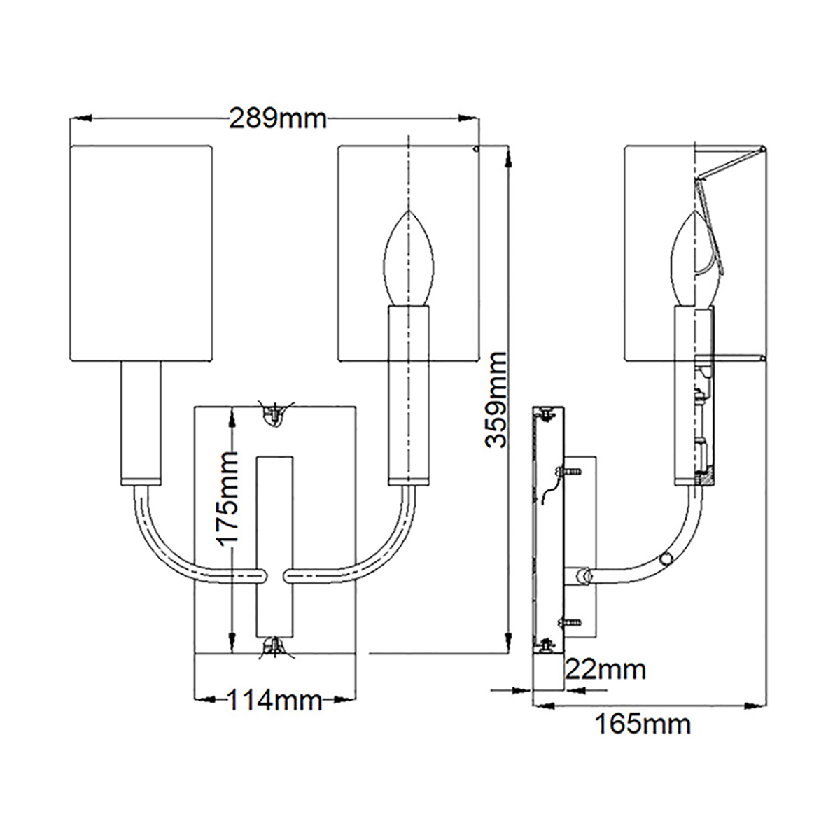 Бра с прямоугольным основанием и 2-мя белыми цилиндрическими льняными абажурами Feiss в Уфе