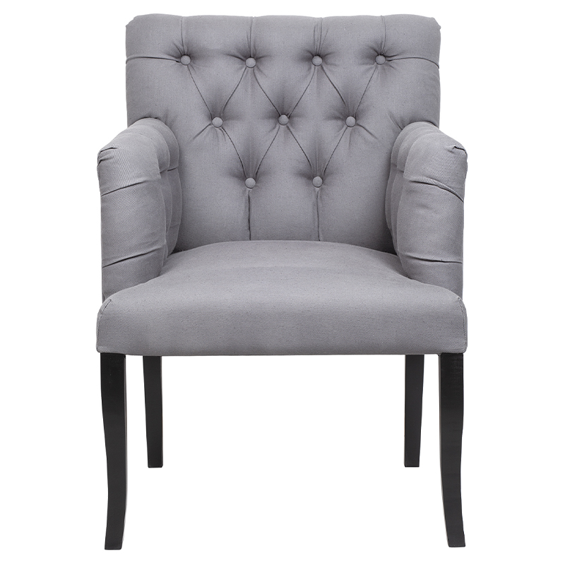 Кресло Addison Chic Armchair grey flax Серый Черный в Уфе | Loft Concept 