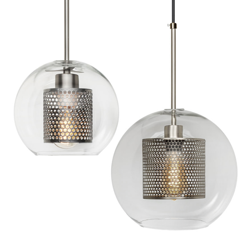 Perforated Vessel Pendant Lamp Nickel Ball Никель Прозрачное Стекло в Уфе | Loft Concept 