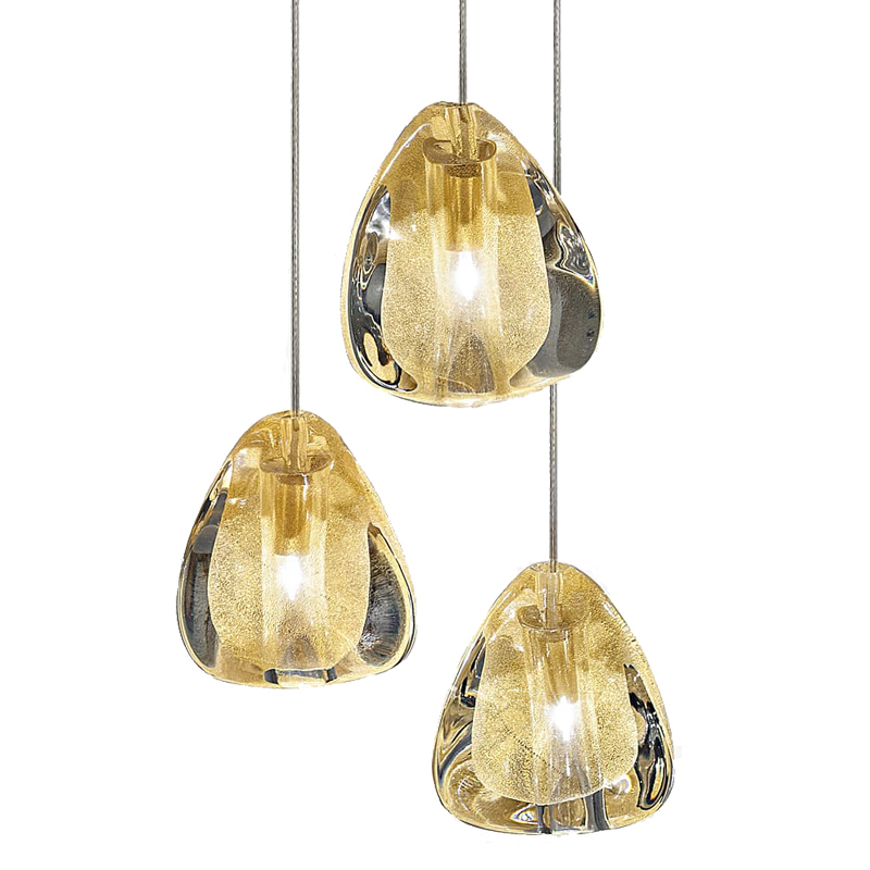 Подвесной светильник Mizu 1 Suspension Lamp Gold Янтарь (Amber) Хром в Уфе | Loft Concept 