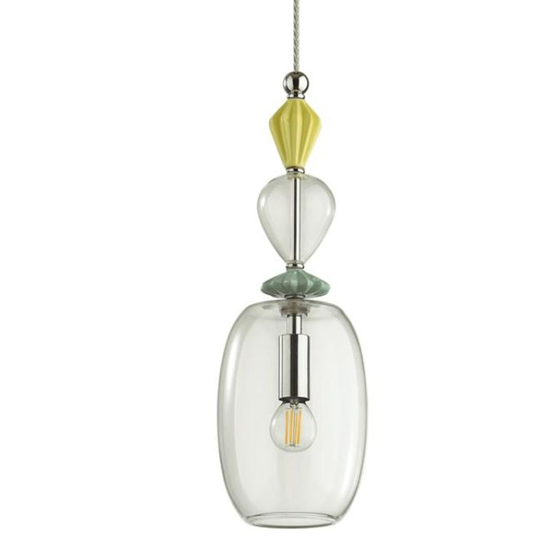 Подвесной светильник Iris Glas hanging lamp candy B chrome Прозрачное Стекло Прозрачный желтый Голубой Хром Прозрачный зеленый в Уфе | Loft Concept 