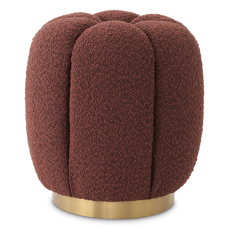 Пуф Eichholtz Stool Orchanic Boucle Rouge Бургундский красный Латунь в Уфе | Loft Concept 