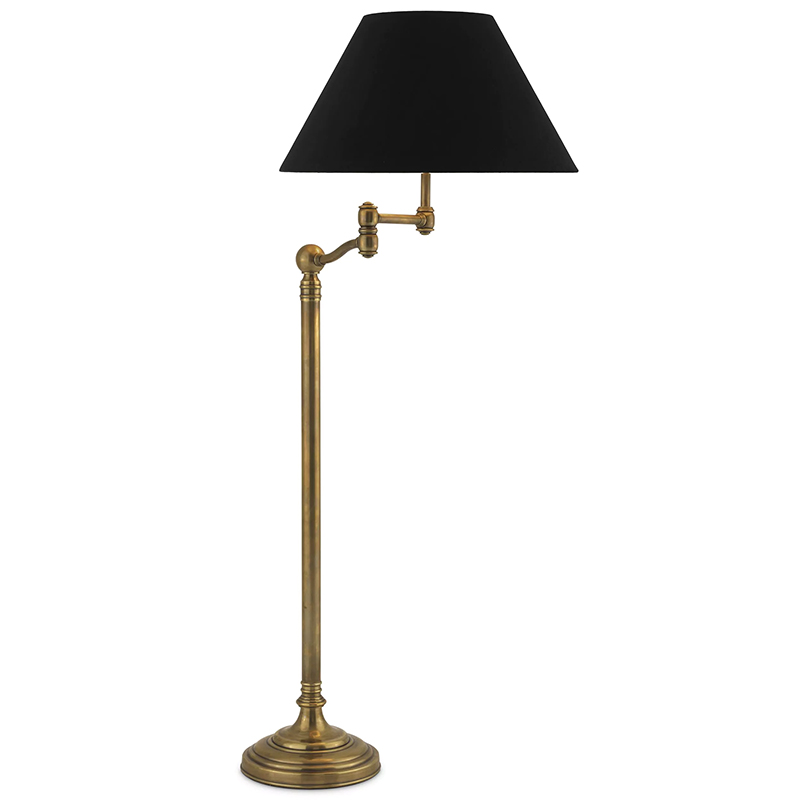 Торшер Eichholtz Floor Lamp Regis Brass Черный Винтажная латунь в Уфе | Loft Concept 