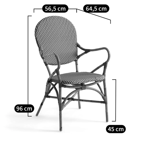 Кресло плетеное из ротанга Ronald Black White Rattan Chair в Уфе