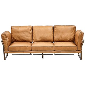 Диван кожаный Didier Beige Leather Sofa Бежевый в Уфе | Loft Concept 