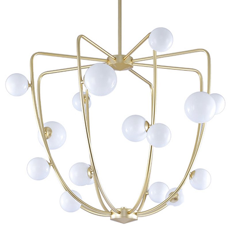 Люстра Cherry Bomb Cage Chandelier CB.36.01 Латунь Прозрачный белый в Уфе | Loft Concept 