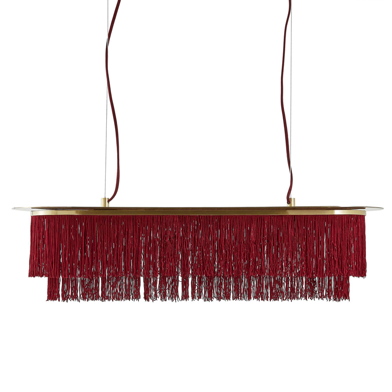 Люстра Houtique Linear Chandelier Burgundy Бургундский красный Латунь в Уфе | Loft Concept 