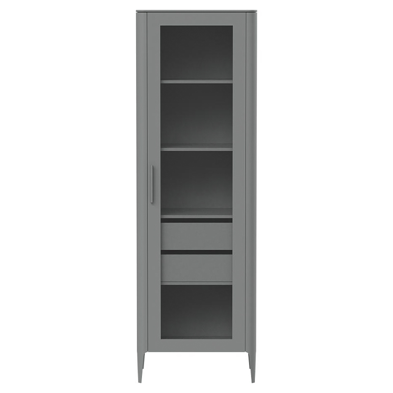 Витрина серая со стеклянной дверью с 4-мя полками и 2-мя ящиками Type  Серый в Уфе | Loft Concept 