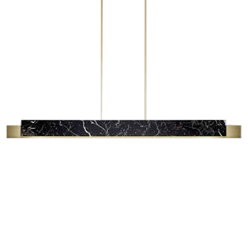 Люстра Leonce Marble Linear Chandelier Brass Черный Мрамор Nero Латунь в Уфе | Loft Concept 