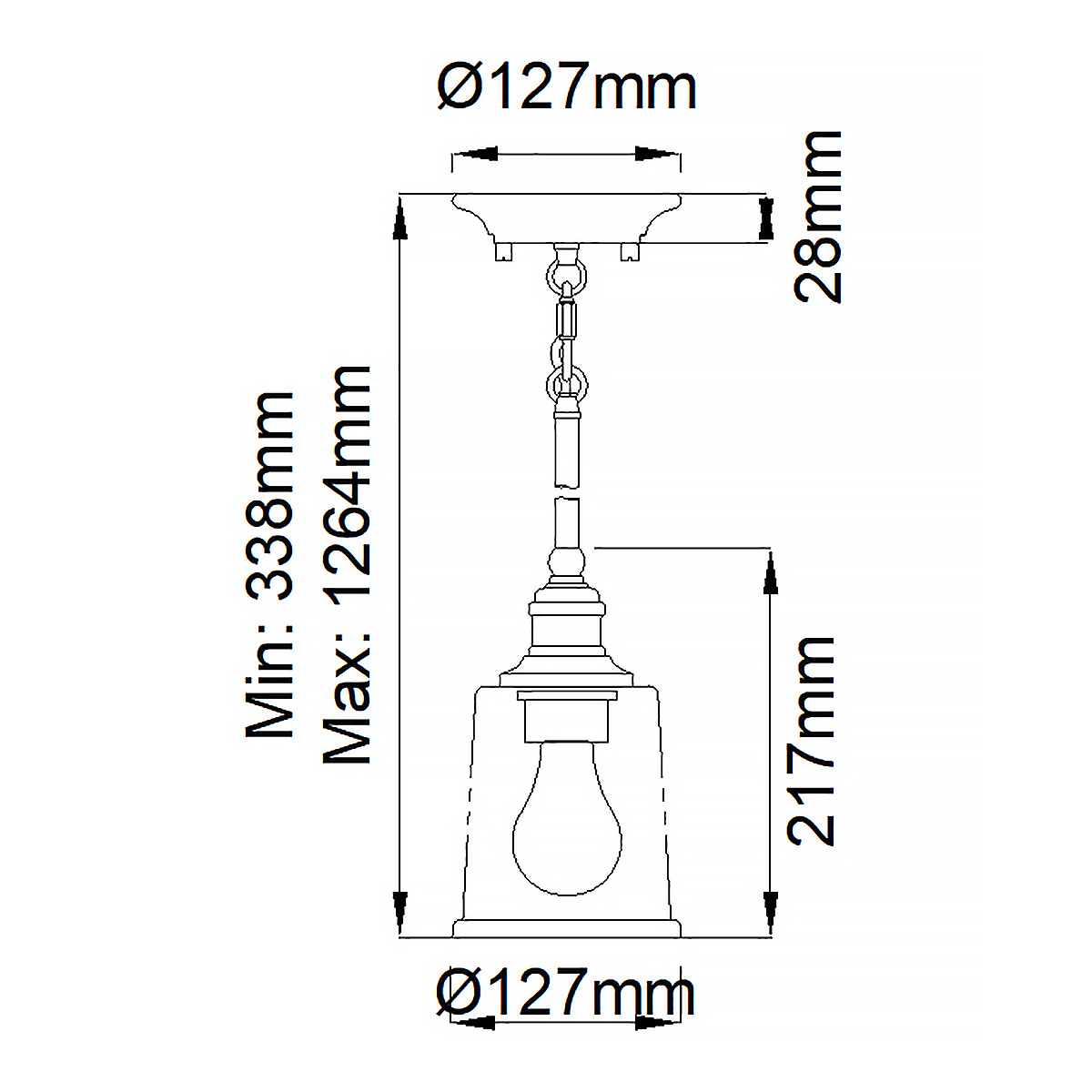 Подвесной светильник со стеклянным плафоном в форме колокола с эффектом пузырьков Kichler в Уфе
