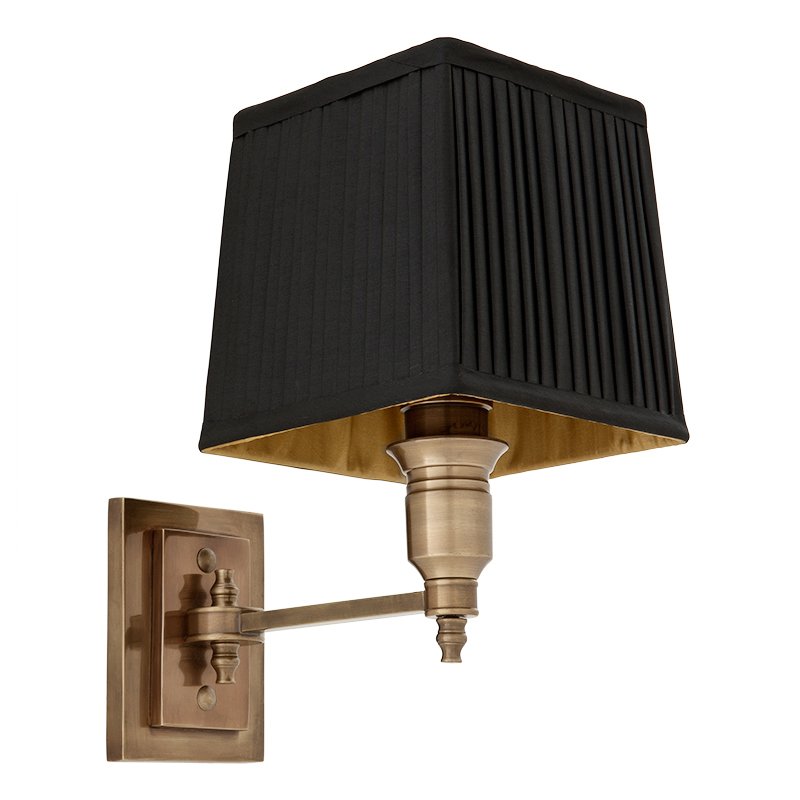 Бра Wall Lamp Lexington Single Brass+Black Латунь Античная полированная Черный в Уфе | Loft Concept 