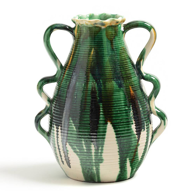 Ваза Faience Vase II Белый Зеленый Желтый Синий в Уфе | Loft Concept 