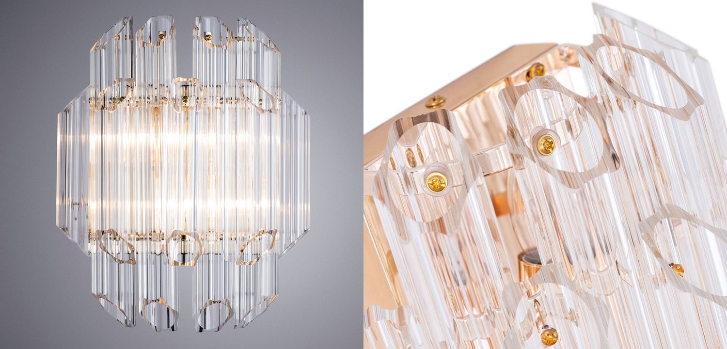 Бра Hexagon Tube Light Crystal wall lamp - фото