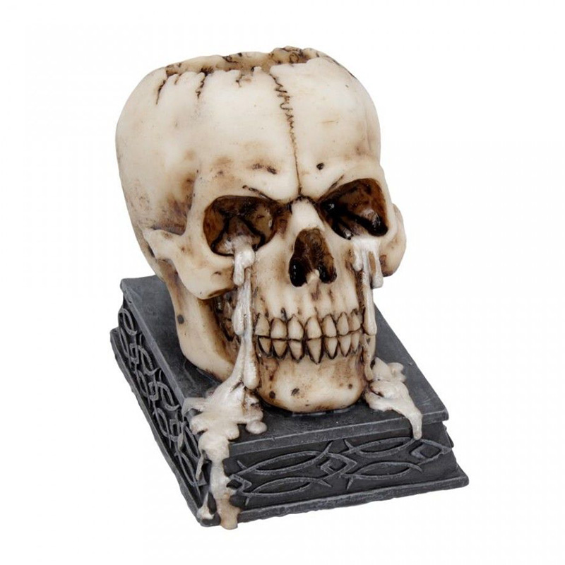 Подсвечник Skull Candlestick Серый Коричневый в Уфе | Loft Concept 