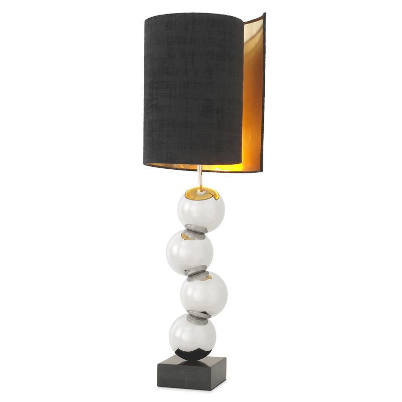 Настольная лампа Eichholtz Table Lamp Aerion Nickel Черный Никель Черный Мрамор Nero в Уфе | Loft Concept 