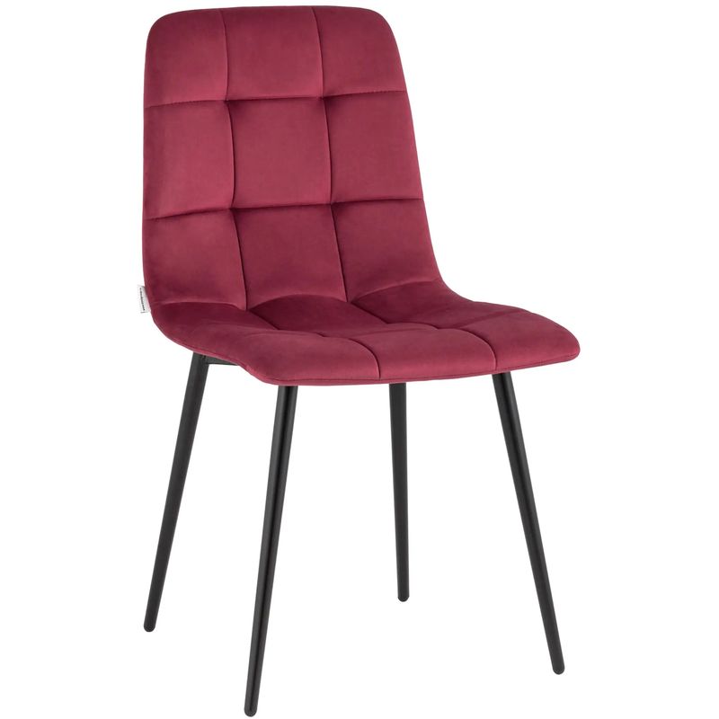 Стул NANCY Chair Малиновый Велюр Малиновый (Crimson) Черный в Уфе | Loft Concept 