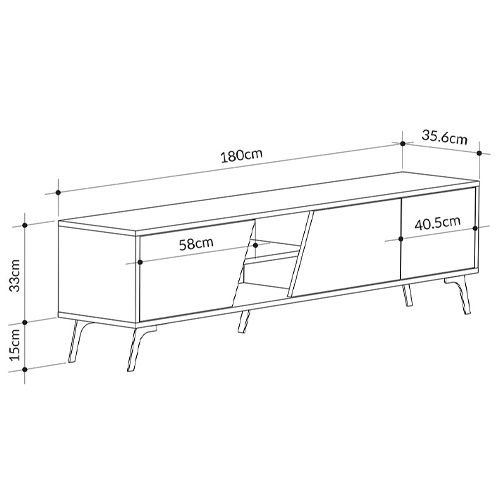 ТВ-тумба с 3-мя дверцами и полками Grey Albe TV Stand в Уфе