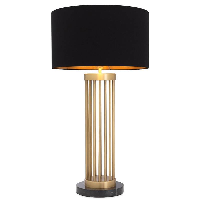 Настольная лампа Eichholtz Table Lamp Condo Черный Латунь Античная полированная Черный Мрамор Nero в Уфе | Loft Concept 