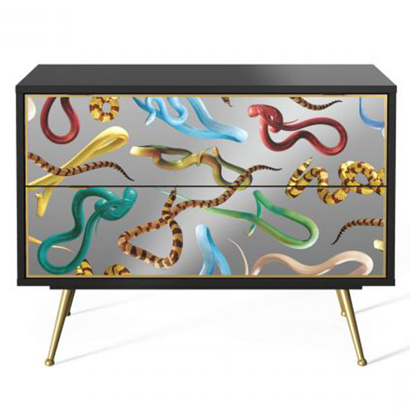 Комод Seletti Chest of Two Drawers Snakes Мульти Черный Золотой Шампань в Уфе | Loft Concept 