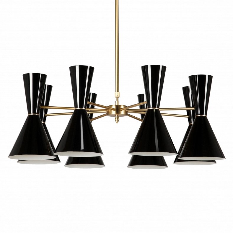 Люстра CAIRO Chandelier 8 Arm black Черный Латунь в Уфе | Loft Concept 