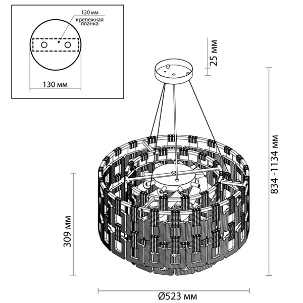 Люстра Ribbed Elements Pendant Round 52 в Уфе