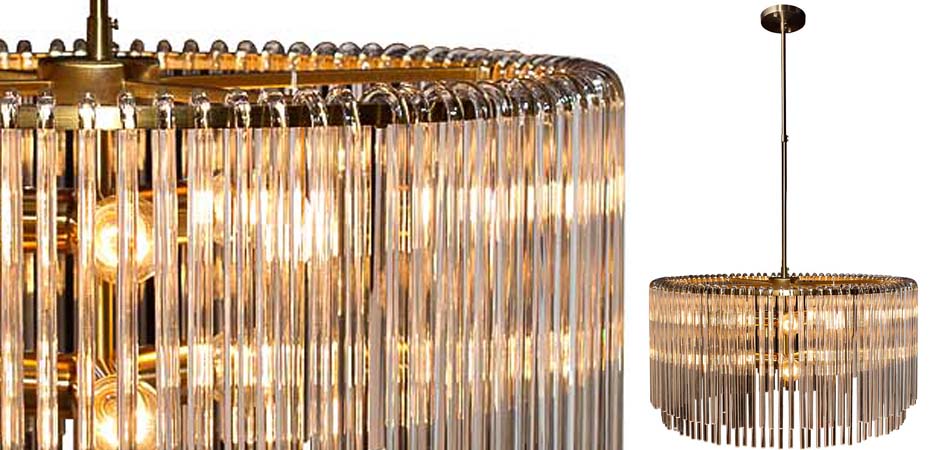Люстра Hexagon Tube Light Suspensions Circle gold - фото №1