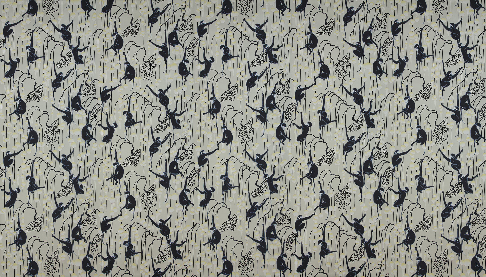Обои ручная роспись Deco Monkeys Terracotta on Icefield dyed silk Обои ручная роспись Deco Monkeys Terracotta on Icefield dyed silk - постер Loft-Concept в Уфе