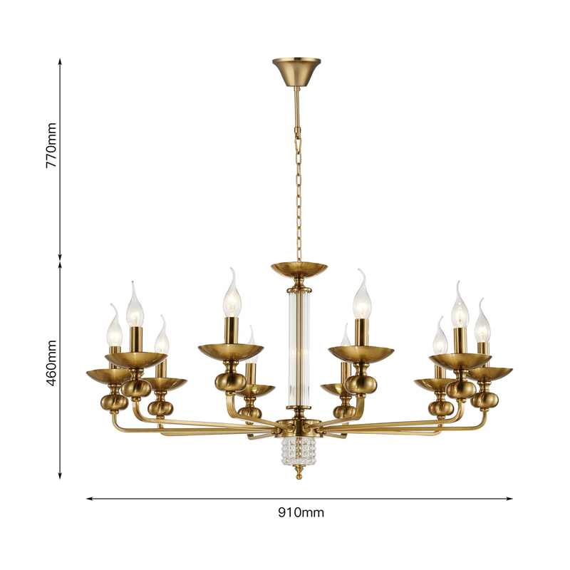 Люстра бронзового цвета со стеклянным декором Candelabrum D91 см в Уфе