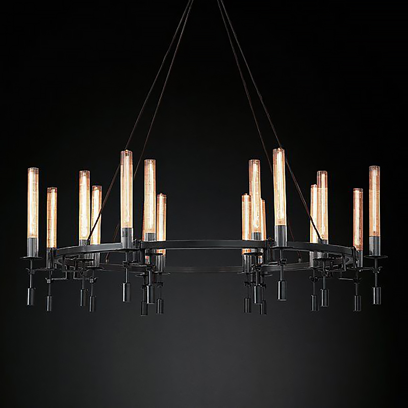 Люстра Restoration Hardware Fontanelle Chandelier black Черный Прозрачный в Уфе | Loft Concept 