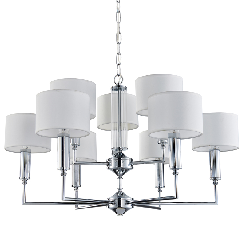 Люстра Laurent Chandelier white 71 Хром Белый Прозрачный в Уфе | Loft Concept 