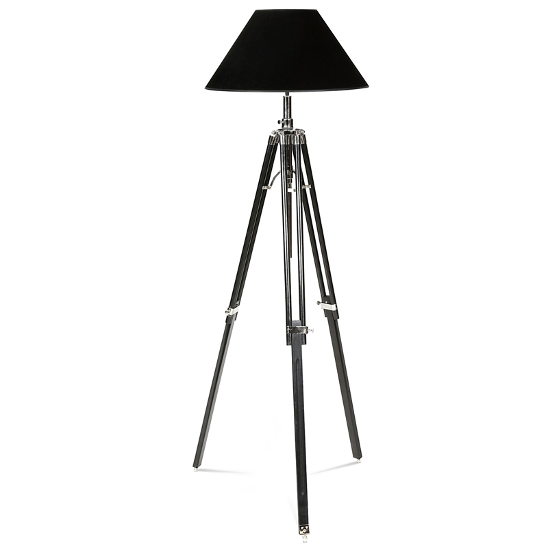 Торшер Eichholtz Floor Lamp Telescope nickel & black Черный Никель в Уфе | Loft Concept 