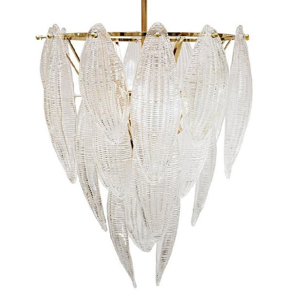 Textured glass Chandelier Глянцевое золото Прозрачный (Transparent) в Уфе | Loft Concept 