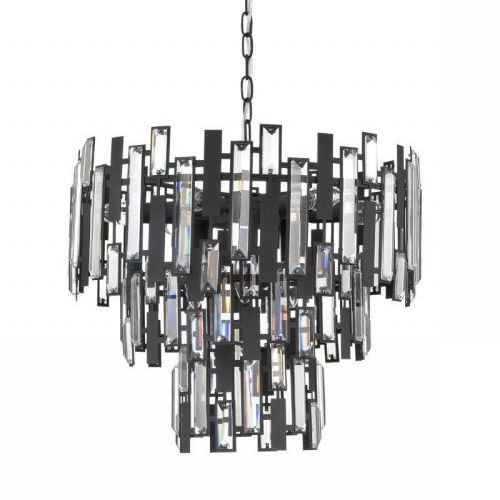 Люстра Darkness Chandelier three cascades Черный Прозрачный в Уфе | Loft Concept 