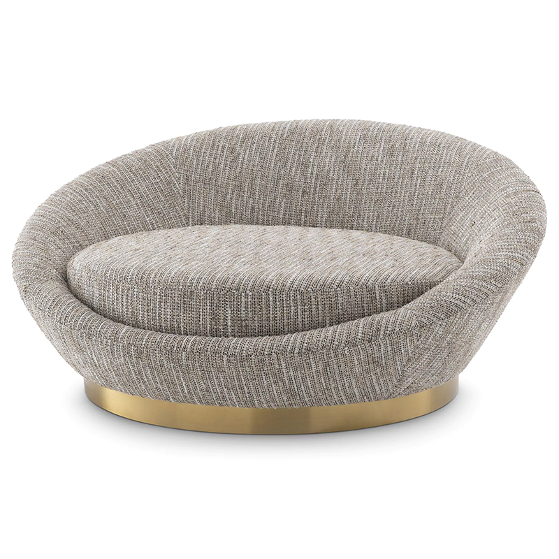 Диван Eichholtz Sofa Duardo Mademoiselle Beige Бежево-серый Латунь в Уфе | Loft Concept 