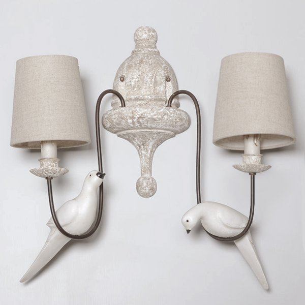 Бра Norman Bird Wall Lamp double ivory ( слоновая кость ) в Уфе | Loft Concept 