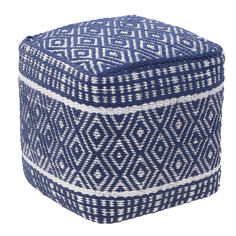 Пуф Rhombuses Kelim Ornament Pouf Синий Белый в Уфе | Loft Concept 