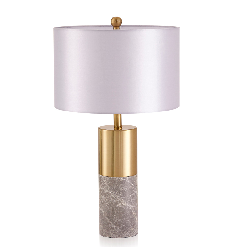 Настольная лампа ZOEY TABLE LAMP Gray base White shade Золотой Белый Серый в Уфе | Loft Concept 