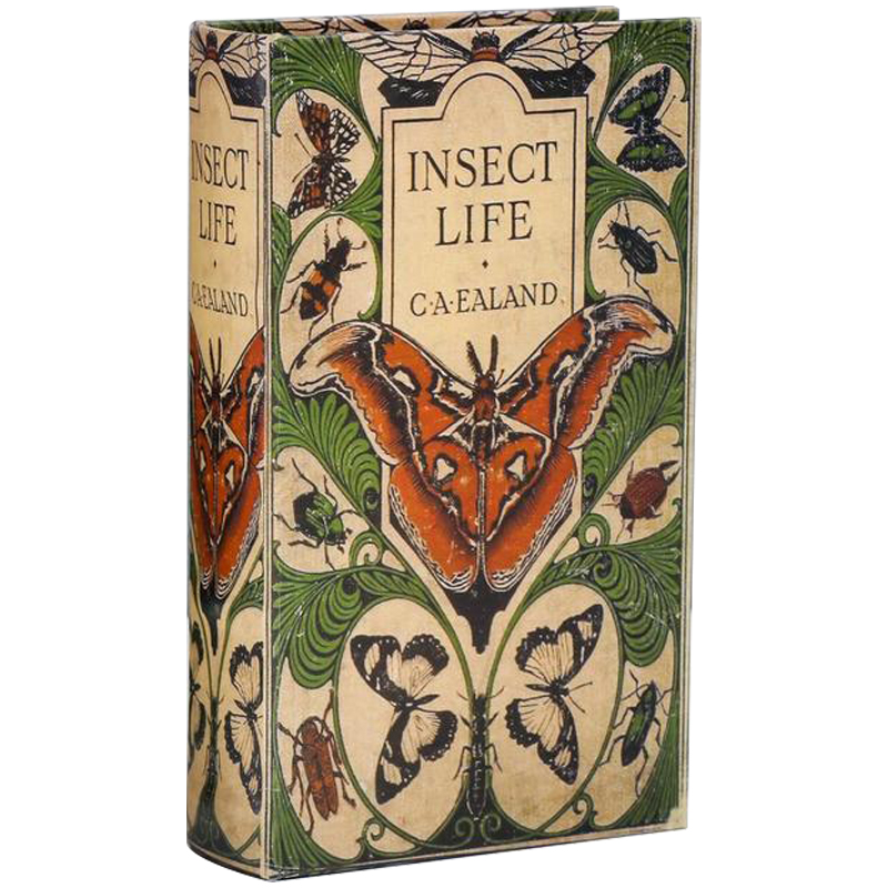 Шкатулка-книга с сейфом Insect Life Book Box Зеленый Бежевый Мульти в Уфе | Loft Concept 