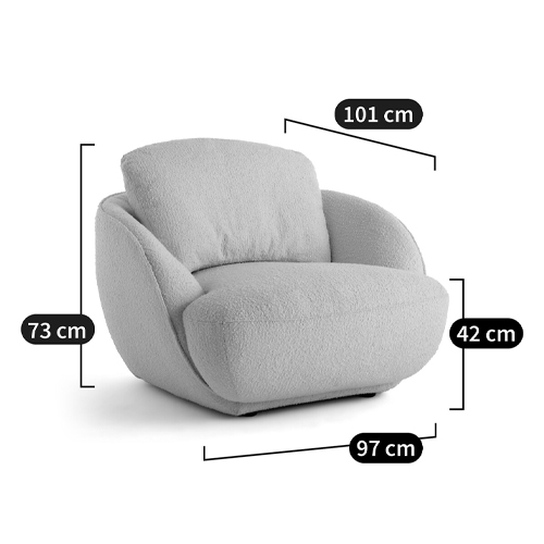 Полукруглое кресло из обивки меланж Halle Melange Armchair в Уфе