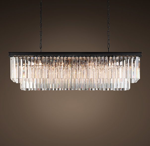 Люстра RH 1920s Odeon Clear Glass Fringe Blackiron 125 Черный в Уфе | Loft Concept 