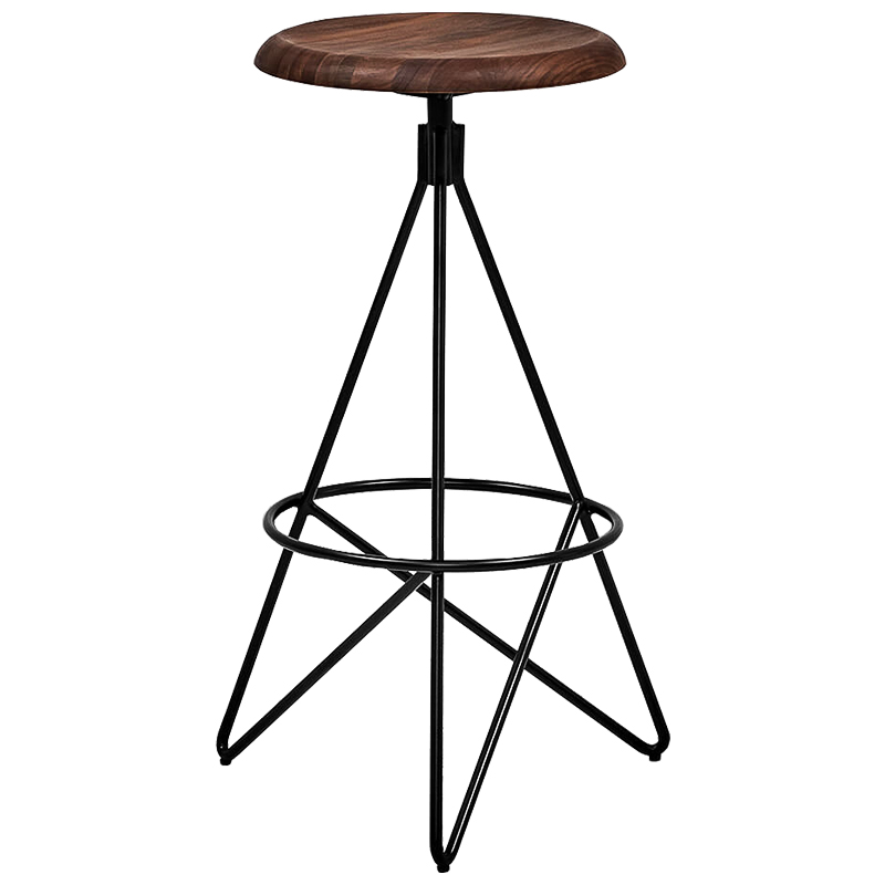 Барный стул Star Loft Stool Черный Коричневый в Уфе | Loft Concept 