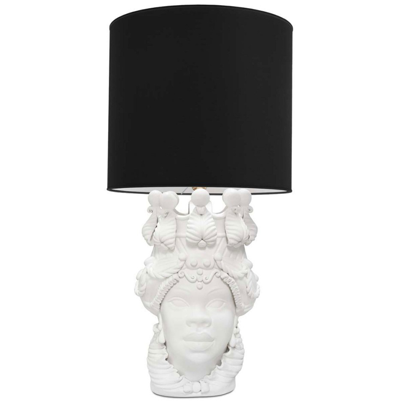 Настольная лампа Table Lamp Moro Lady Big Lipstick Black Белый Черный в Уфе | Loft Concept 