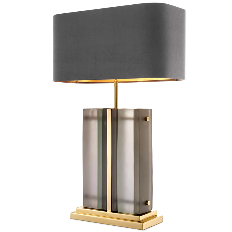 Настольная лампа Eichholtz Table Lamp Solana Brass Стекло Смок Латунь Серый в Уфе | Loft Concept 