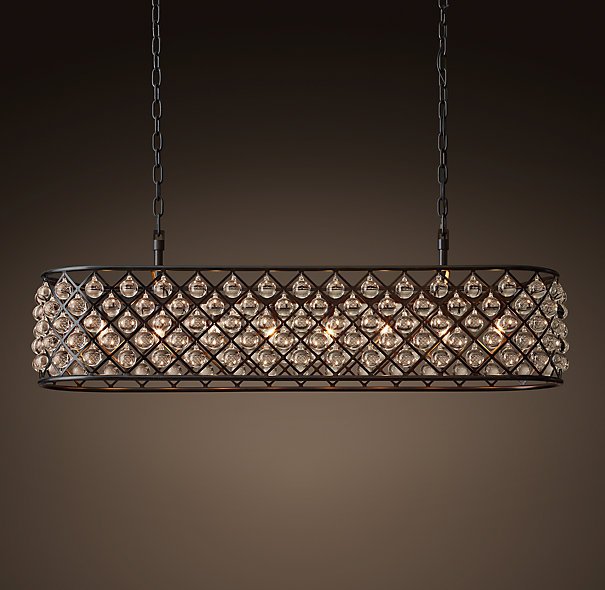 Люстра RH Spencer Rectangular Chandelier 120 Черный в Уфе | Loft Concept 