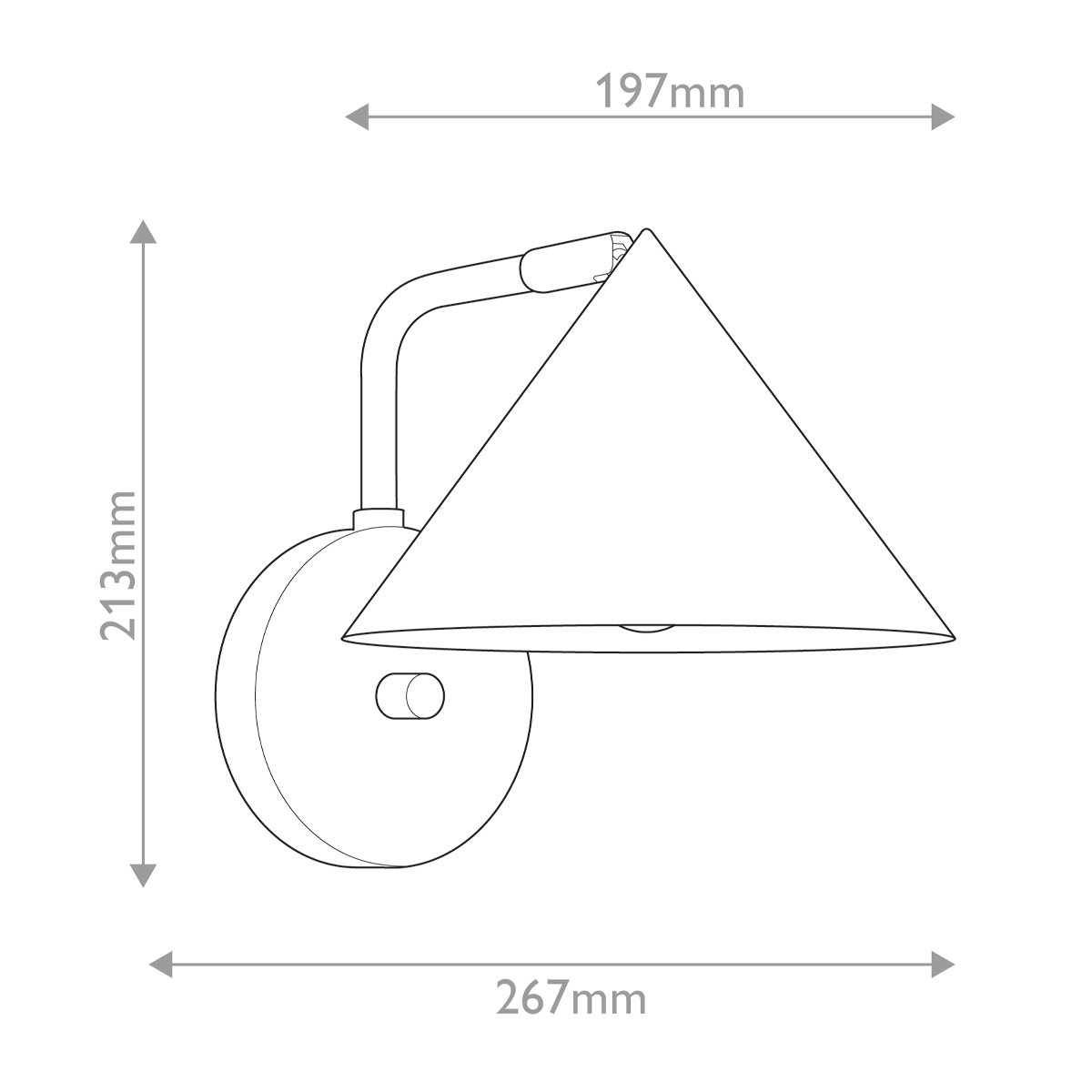 Бра с широким конусным плафоном с золотистой внутренней стороной Alora Mood в Уфе