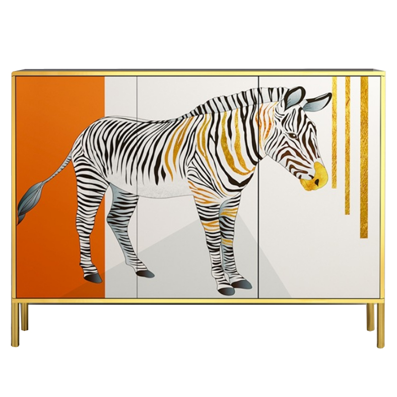 Комод Зебра Chest of drawers Zebra ivory ( слоновая кость ) Оранжевый Латунь в Уфе | Loft Concept 