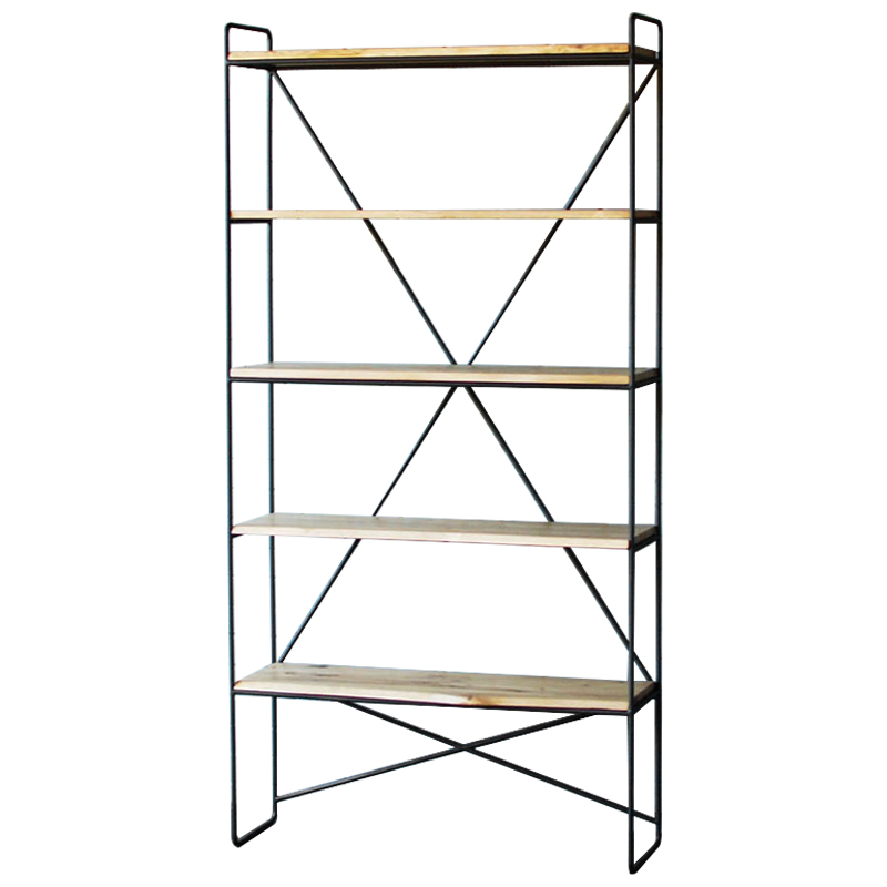 Стеллаж Hart Industrial Metal Rust Rack Черный Древесина в Уфе | Loft Concept 